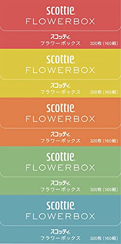 スコッティ ティシュー フラワーボックス 320枚(160組) 5箱