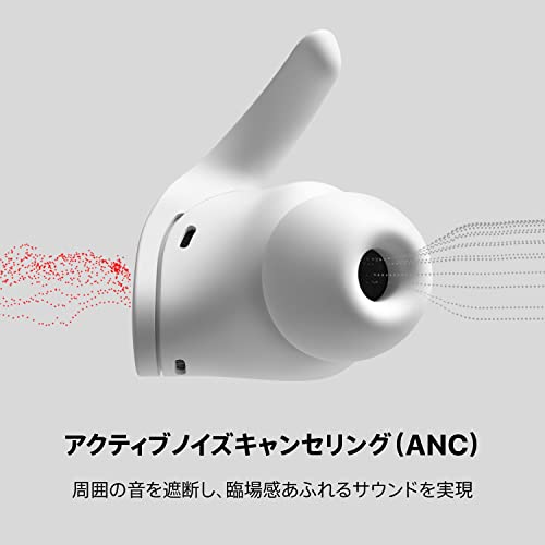 Beats Fit Pro – 完全ワイヤレスノイズキャンセリングイヤーバッド – アクティブノイズキャンセリング、IPX4等級、耐汗仕様イヤフォン、AppleデバイスおよびAndroidデバイスに対応、Class 1 Bluetooth®、内蔵マイク、再生時間6時間 – ホワイト