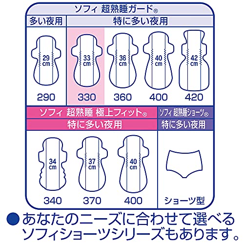 ソフィ 超熟睡ガード 330 14枚×2個(くるっとテープつき)〔生理用ナプキン 夜用〕
