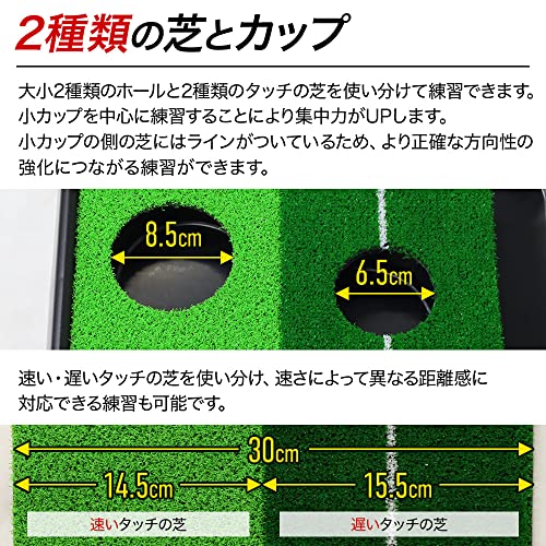 life_mart パターマット ゴルフ練習パット パッティングマット パター練習 スイング練習 自動返球 人工芝 パター技術向上 (2M)