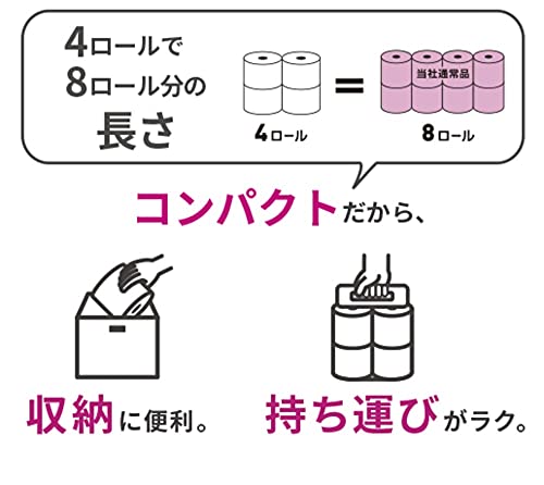 ネピア プレミアムソフト トイレットロール 2倍巻き4ロール ダブル 無香料(2枚重ね 60m巻)