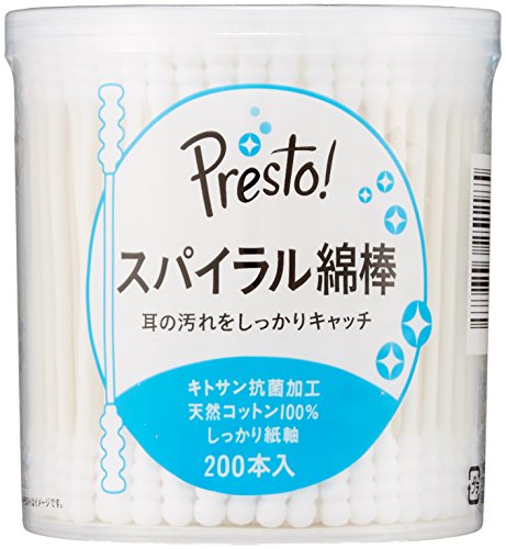 [Amazonブランド]Presto! スパイラル綿棒 200本x6個