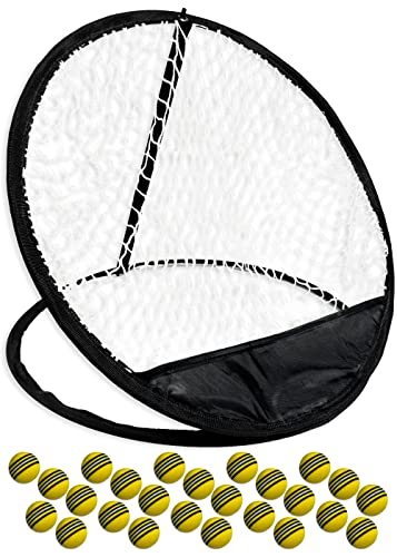 noyips ゴルフ アプローチ 練習 ネット ボール ２５個 セット シンプル 折り畳み 収納バッグ hibikurasu GOLF