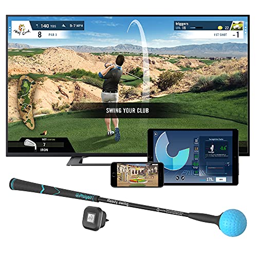 Phigolf(ファイゴルフ)【2021強化版・日本公式】ゴルフシュミレーター スイング練習器具 シミュレーター ヘッドスピード/飛距離測定センサー内蔵【IOS/Android/SmartTV全対応/初心者～プロ/無料アプリ(Phigolf·WGT·E6 connect) /トレーナークラブ付き/トレーニング&ゲーム】